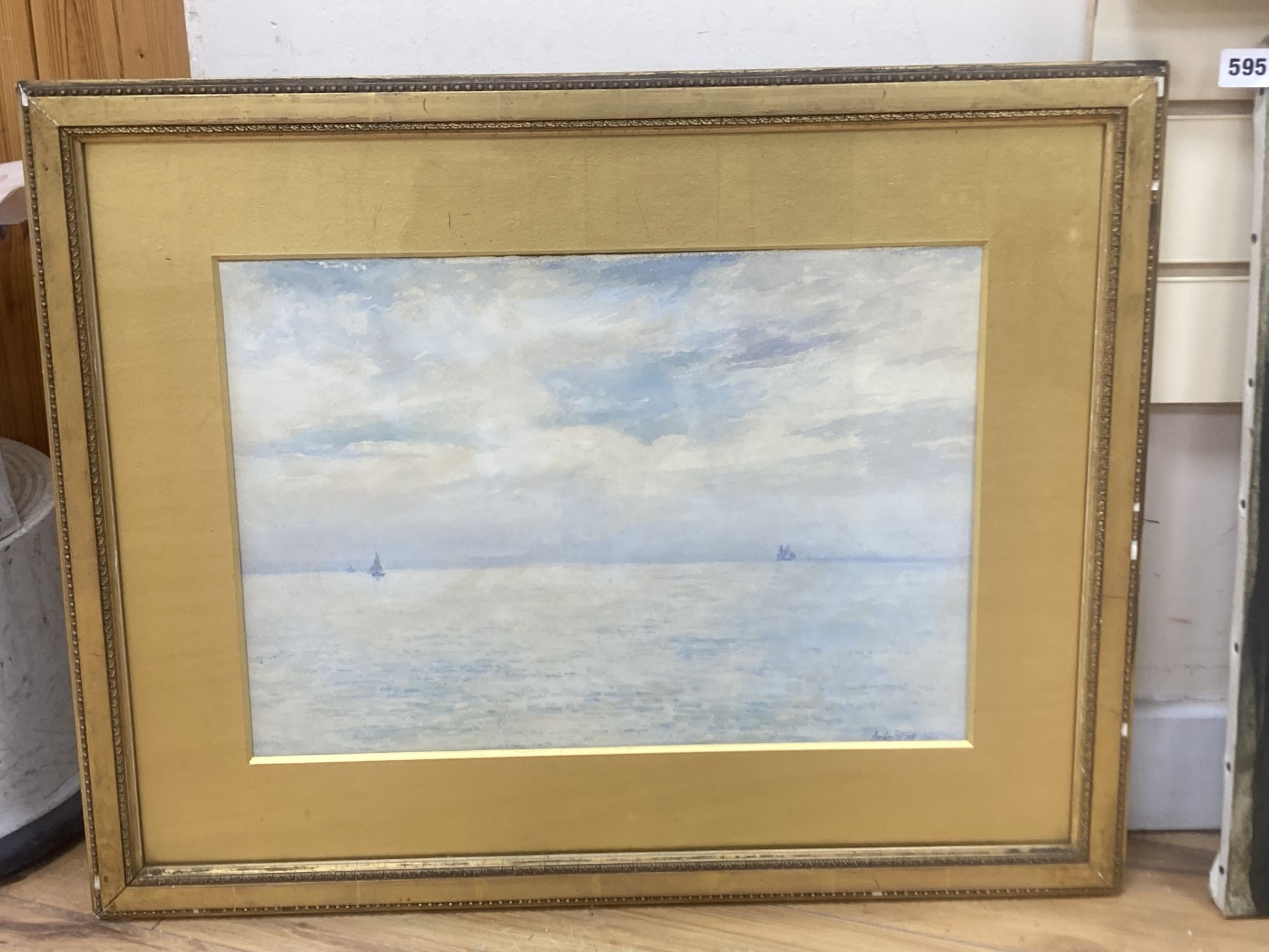 Herbert Arthur Finney, watercolour, Shipping on a calm sea, 33 x 46cm